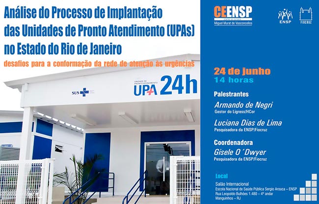 Ceensp analisa desempenho das UPAs no Rio de Janeiro