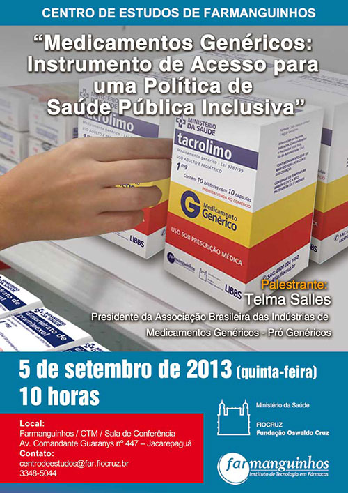 Palestra sobre medicamentos genéricos em Farmanguinhos