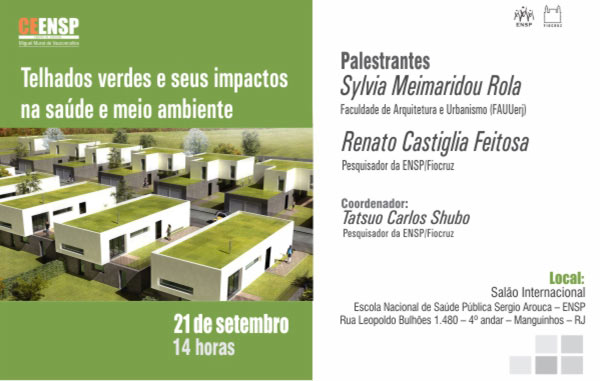 Centro de Estudos da ENSP debaterá telhados verdes e seus impactos na saúde e ambiente