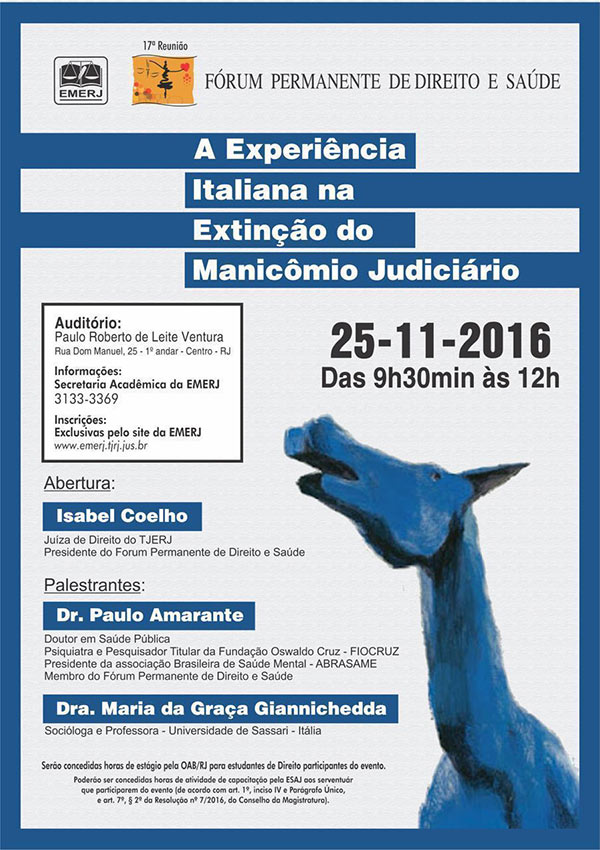 Evento na Emerj relata experiências internacionais na extinção de manicômios