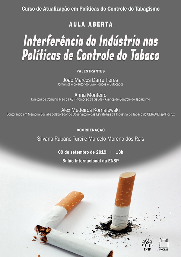 Aula aberta expõe ações da indústria para interferir no controle do tabaco
