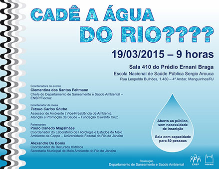 Sessão debaterá a gestão de recursos hídricos do RJ
