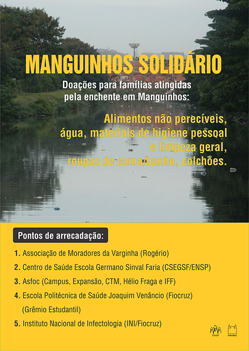 Chuvas em Manguinhos: unidades da Fiocruz se unem para arrecadar doações