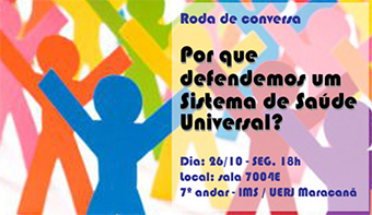 Instituto de Medicina Social da UERJ promove roda de conversa nesta segunda (26/10)