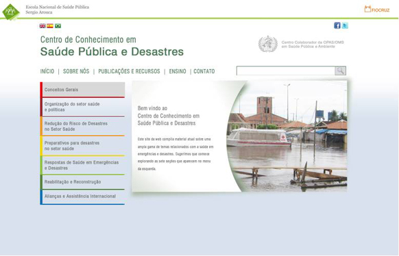 Site reúne informações sobre saúde pública e desastres