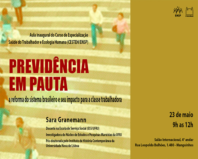 Sistema previdenciário brasileiro em debate na ENSP na segunda-feira (23/5)