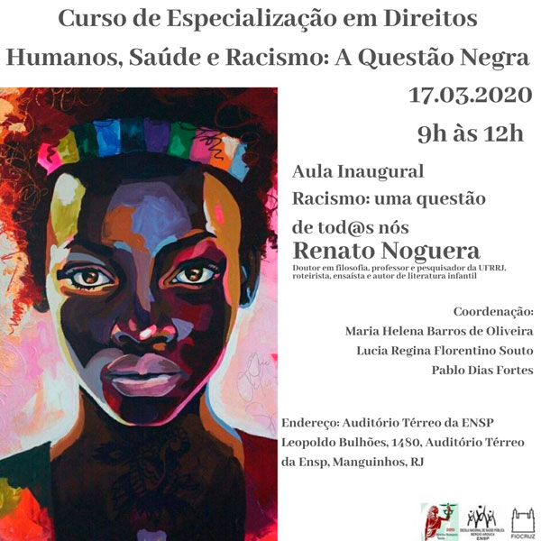 Aula inaugural do Curso de Especialização em Direitos Humanos, Saúde e Racismo
