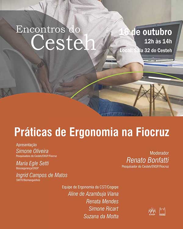 Práticas de Ergonomia na Fiocruz em debate nesta quarta-feira (16/10)