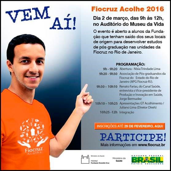 Fiocruz Acolhe 2016 recebe alunos estrangeiros e de outros estados em 2/3