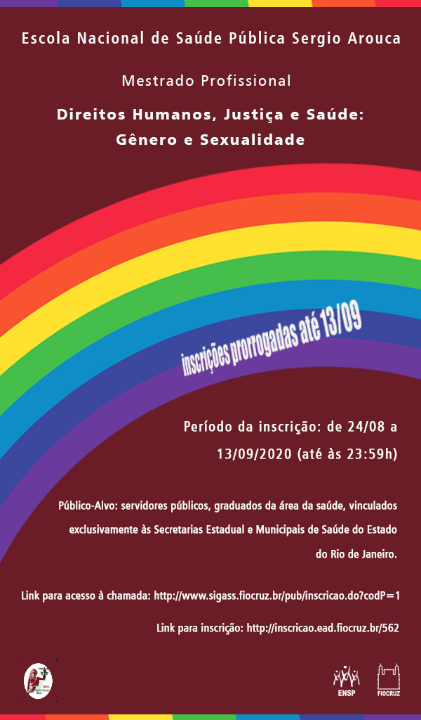 Confira alterações no calendário do mestrado profissional voltado para população LGBTQIA+ da ENSP