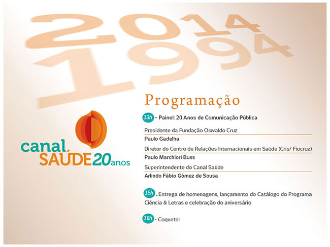 Canal Saúde celebra 20 anos de história
