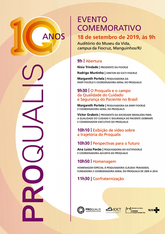 Proqualis, coordenado por pesquisadora da ENSP, comemora 10 anos com evento em 18/9