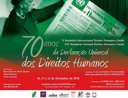 70 anos da Declaração Universal dos Direitos Humanos: Seminário comemorativo segue com inscrições abertas