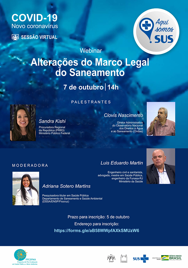 Alteração do Marco Legal do Saneamento em debate na ENSP
