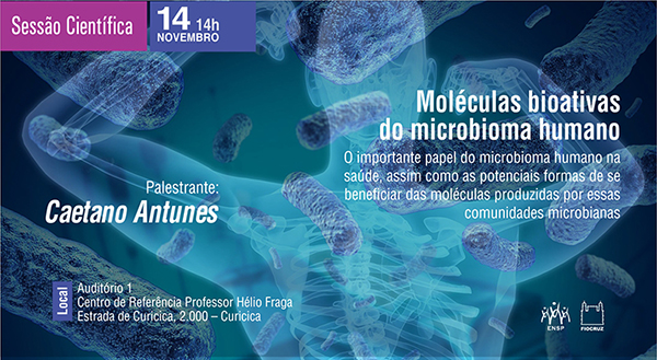 Sessão debate moléculas bioativas do microbioma humano nesta quarta-feira (14/11)