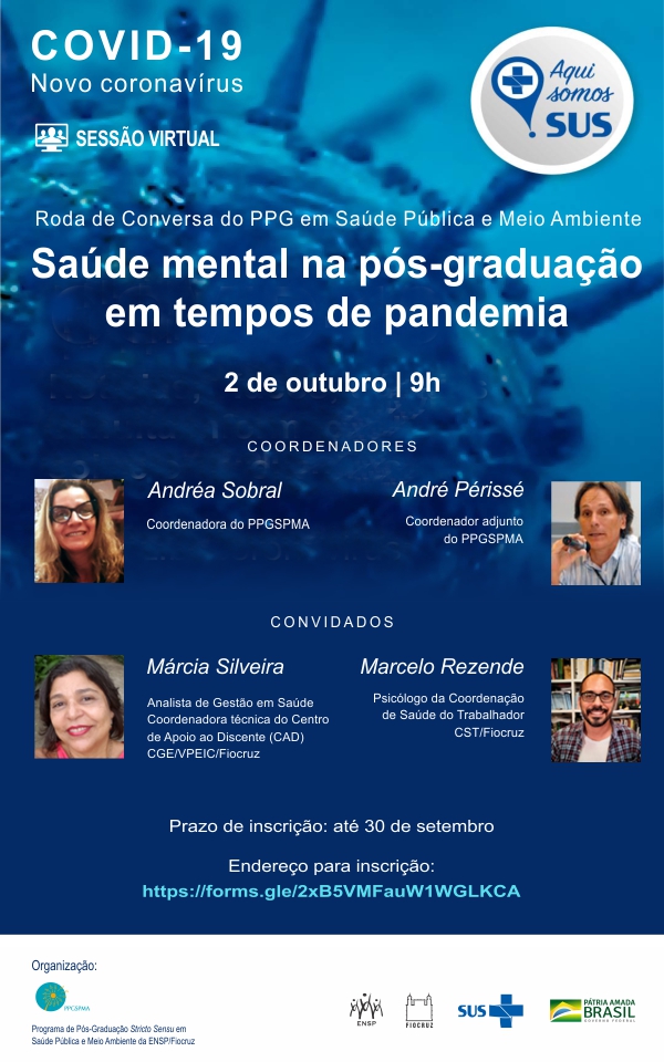 Sessão debaterá saúde mental na pós-graduação em tempos de pandemia