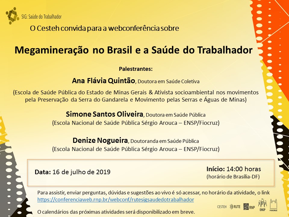Webconferência debaterá megamineração no Brasil e Saúde do Trabalhador